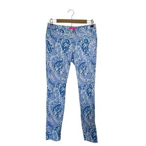 Lilly Pulitzer Kelly As Turtley Peri Awesome Knit Skinny Ankle Pants Peri Blue 6